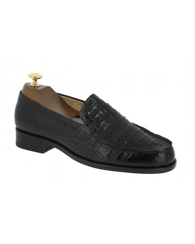 Mocassin Center 51 1961 Tod cuir façon crocodile noir