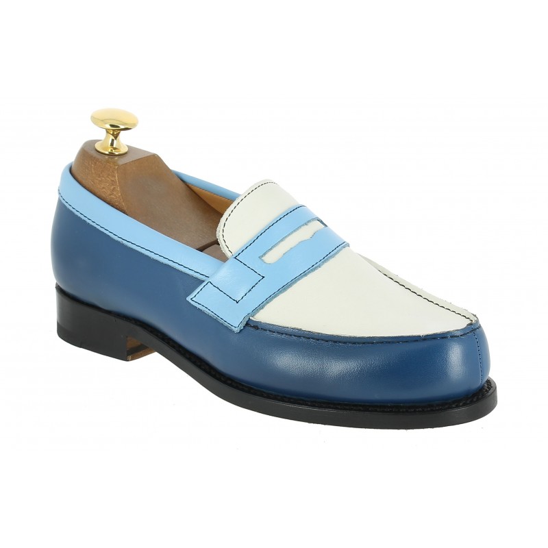 Mocassin Femme Center 51 0622 Wendy cuir multicolore bleu alaska