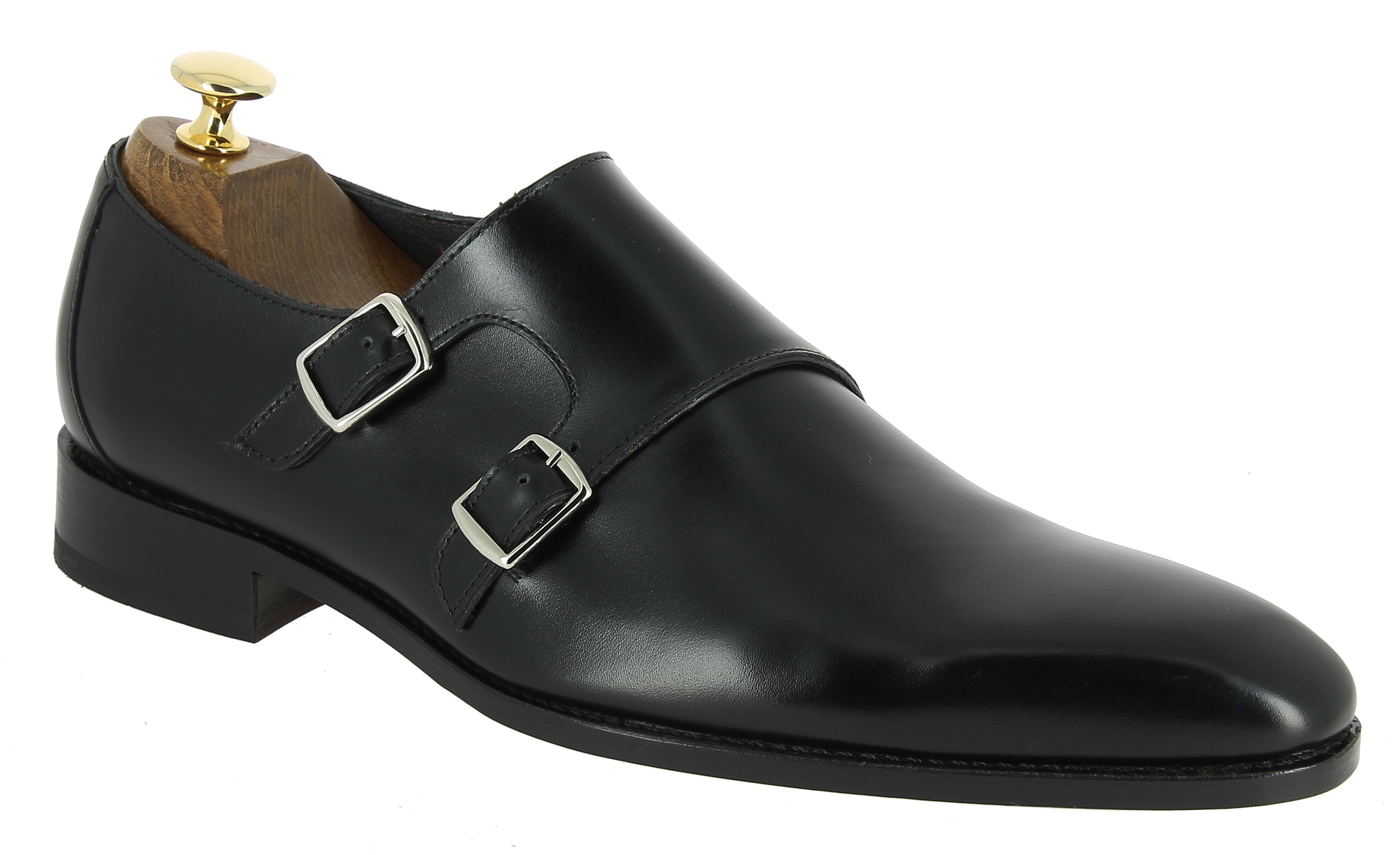 Black Double Monk Shoes Black Double Monk Shoes