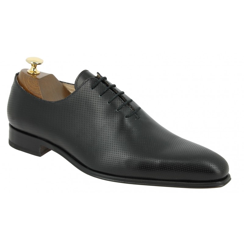 Oxford shoe Baxton  10997 Rich black perforated pattern leather