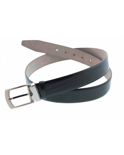 Ceinture en cuir façon lézard