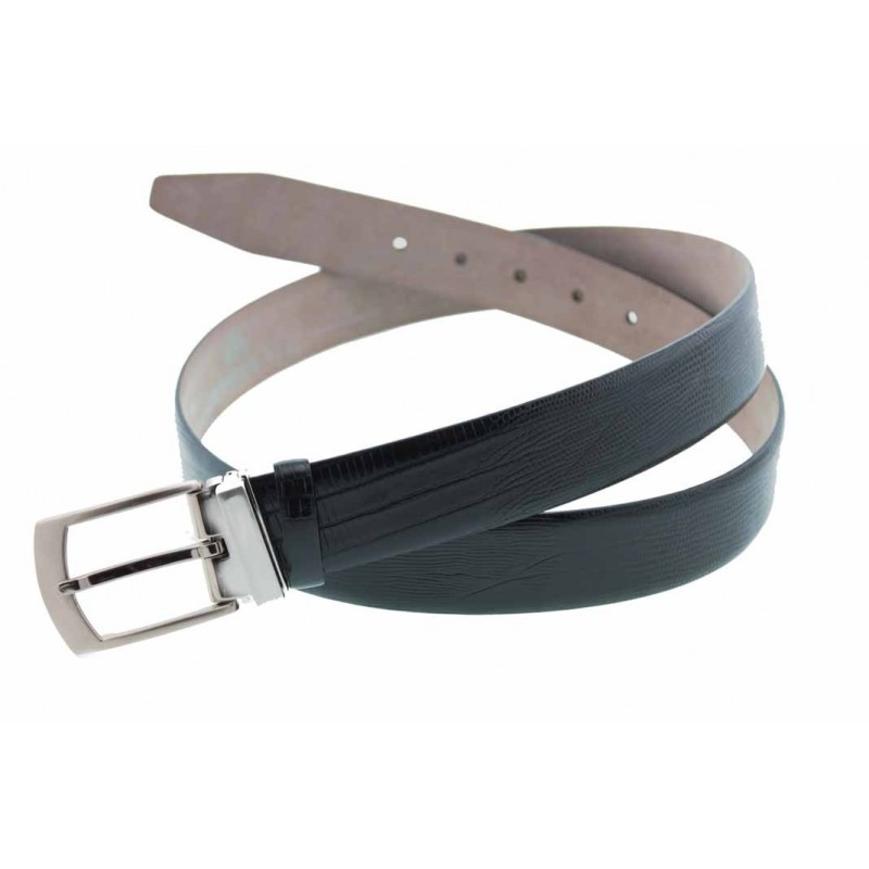 Ceinture en cuir façon lézard