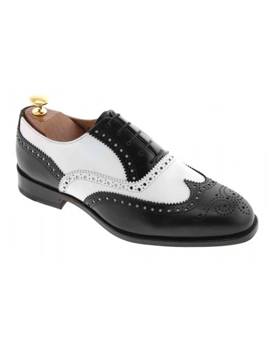 Oxford shoe Baxton  3763 Tim black and white leather