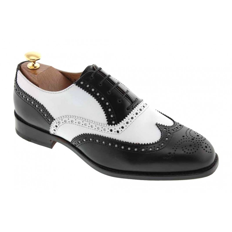 Richelieu Baxton 3763 Tim cuir bicolore noir et blanc