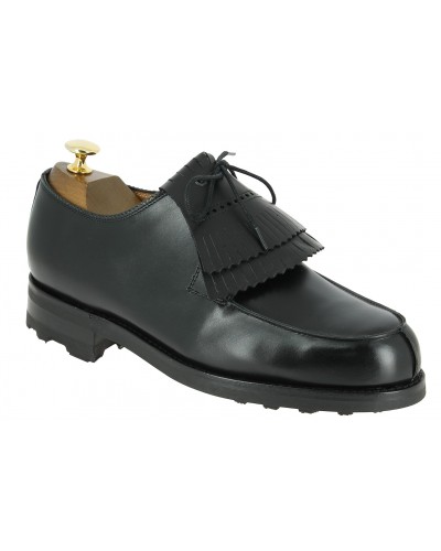 Derbie Center 51 8172 Bob cuir noir avec frange