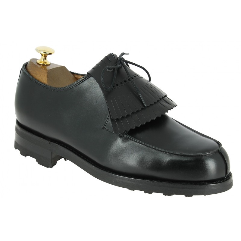 Derbie Center 51 8172 Bob cuir noir avec frange