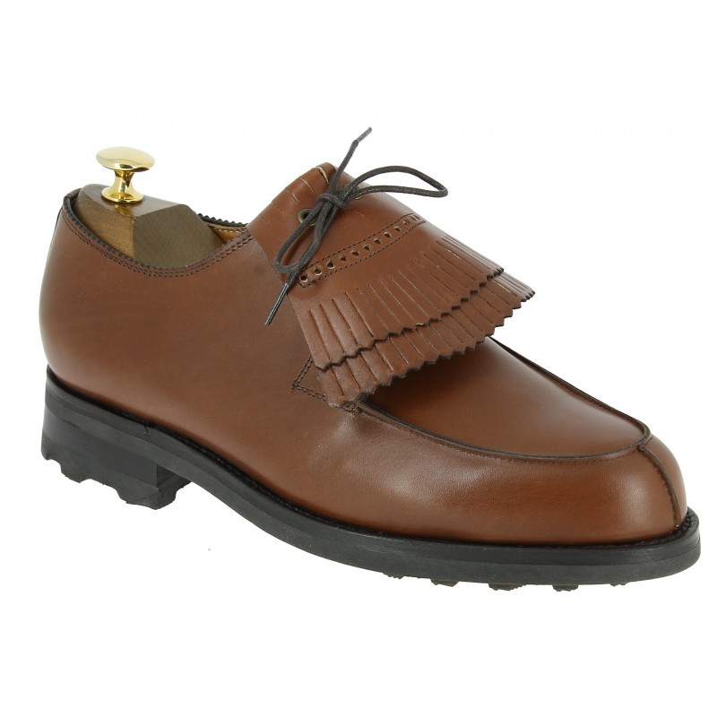 Derbie Center 51 8172 Bob cuir marron avec frange