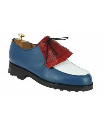 Derbie Center 51 8172 Bob cuir multicolore bleu blanc rouge avec frange