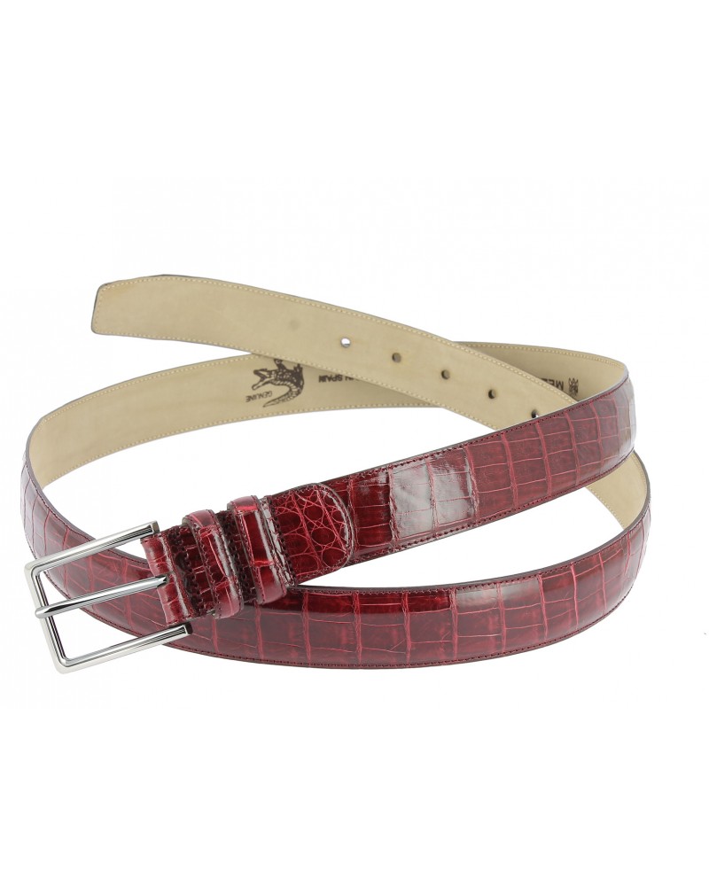 Mezlan genuine red crocodile leather belt