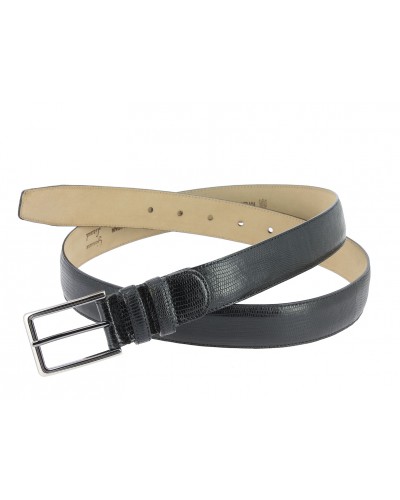 Ceinture Mezlan en véritable lézard noir