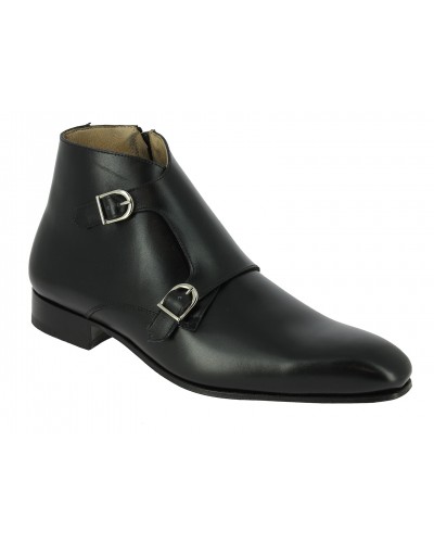 Monk strap Boot with zipper Baxton 12293 black leather
