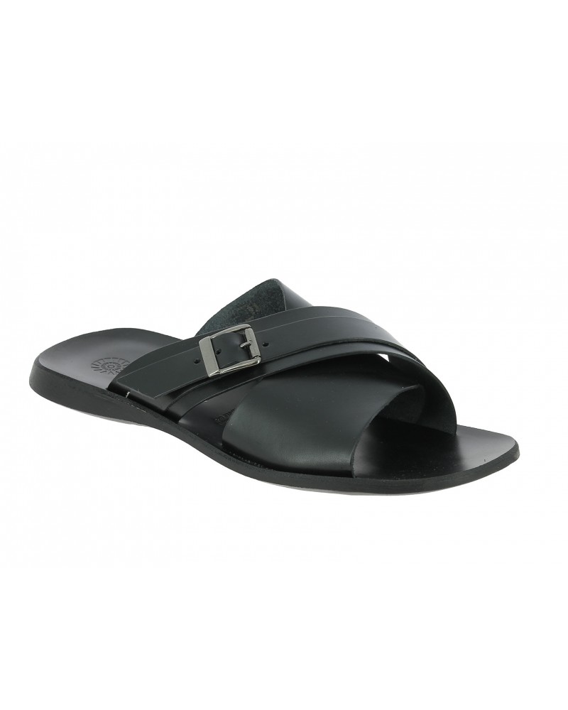 Sandals Zeus 1715 black leather