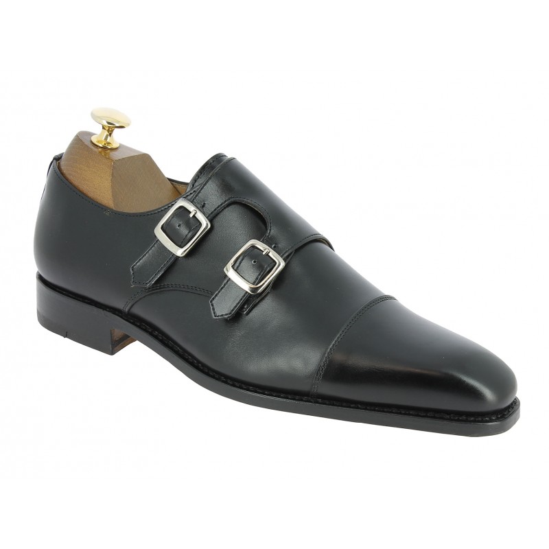 Double Monk strap shoe John Mendson 8669 Bill black leather