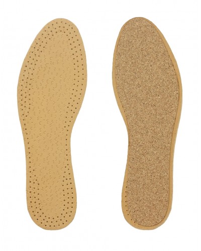 Leather and cork insole