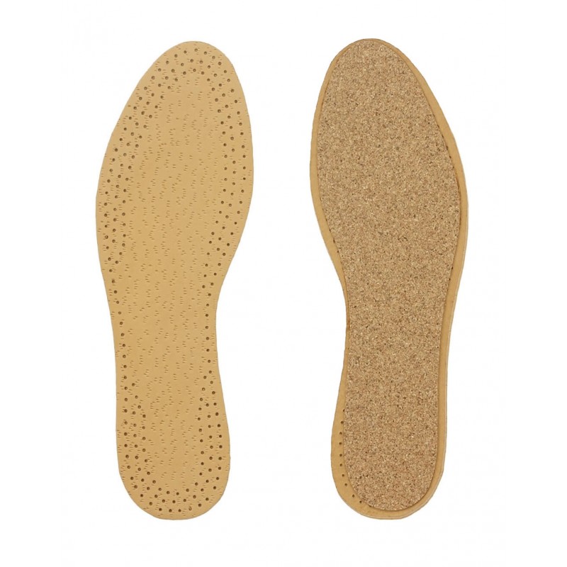 Leather and cork insole