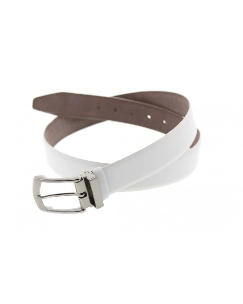 White leather Belt