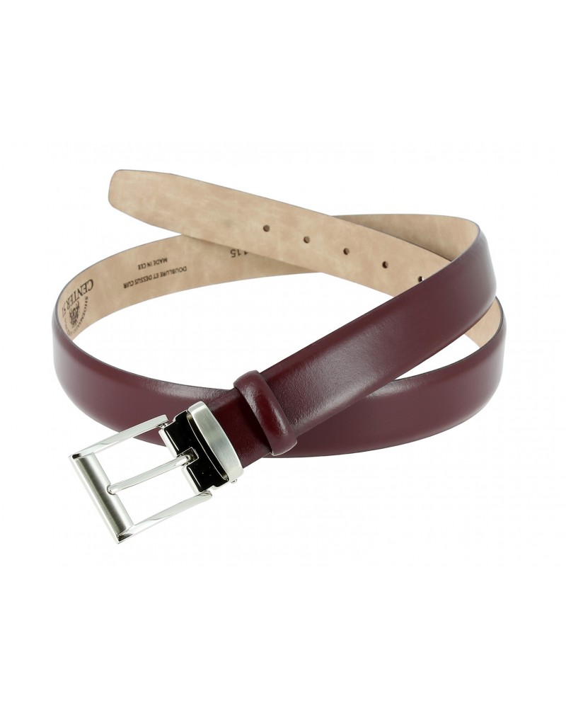 Ceinture en cuir bordeaux