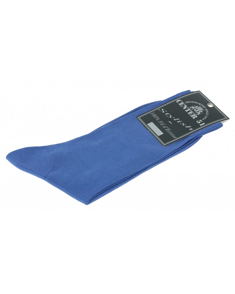 Fine egytian mercerized cotton socks blue electric