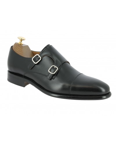 Double Monk strap shoe Berwick 2838 black leather