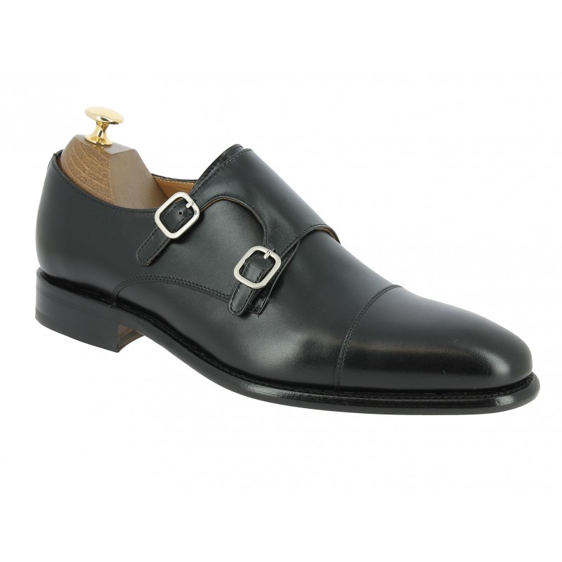 Double Monk strap shoe Berwick 2838 black leather