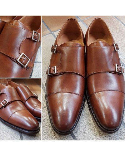 Chaussure à double boucles Berwick 2838 cuir marron