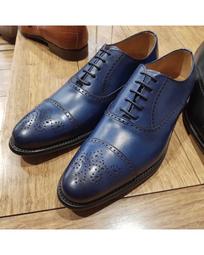 Oxford shoe Berwick 2784 navy blue leather