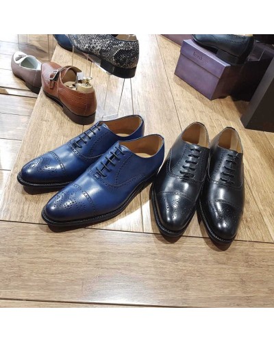 Oxford shoe Berwick 2784 navy blue leather