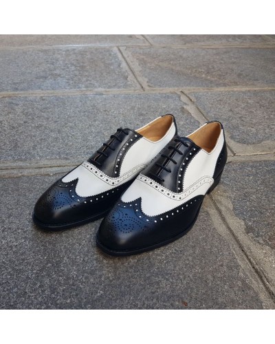 Oxford shoe Center 51  3763 Tim black and white leather