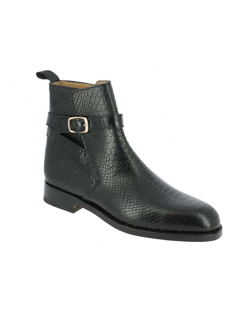 Bottine Center 51 6191 Reno cuir noir façon pyton