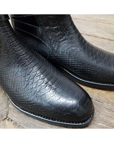 Boot Center 51 6191 Reno black leather python print finish