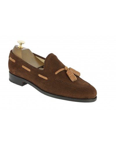 Moccasin with Pompons Center 51 3136 Will tobacco suede with brown leather tassels