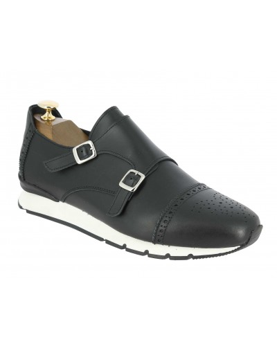 Double Monk strap Sneakers Center 51 12998 black leather