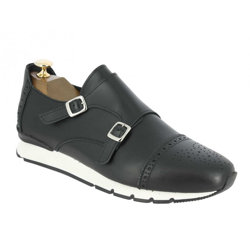 Double Monk strap Sneakers Center 51 12998 black leather