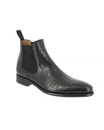 Bottine Berwick 946 cuir façon crocodile noir