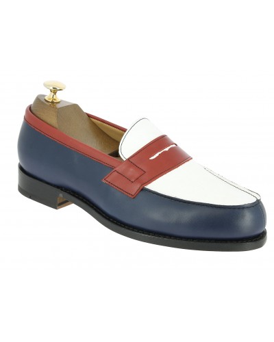 Mocassin Center 51 2906 Dan cuir multicolore bleu blanc rouge