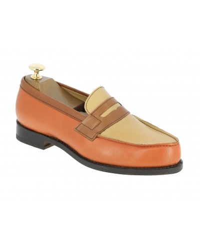 Mocassin Femme Center 51 0622 Wendy cuir multicolore orange marron taupe