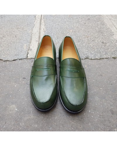 Mocassin Center 51 2906 Dan cuir vert