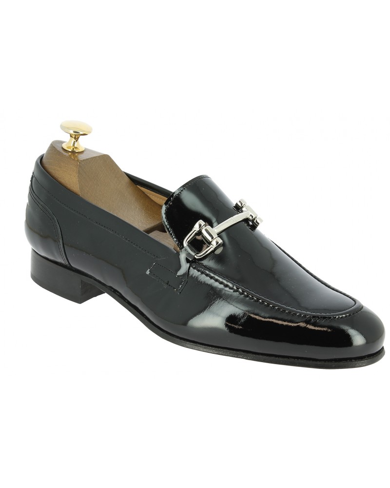 Mocassin Center 51 classico horse cuir vernis noir