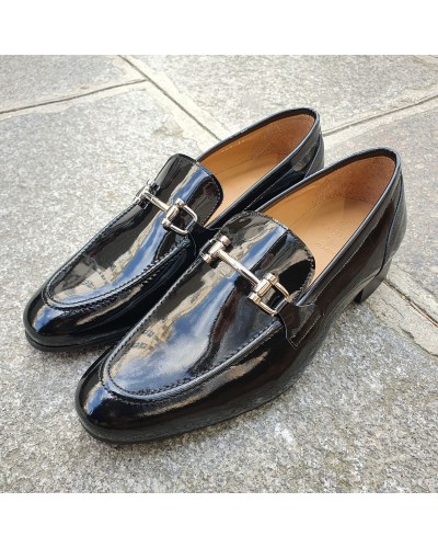 Mocassin Center 51 classico horse cuir vernis noir