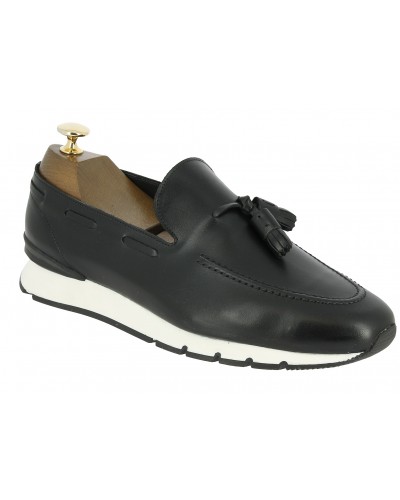 Moccasin with Pompons Sneakers Center 51 13504 black leather