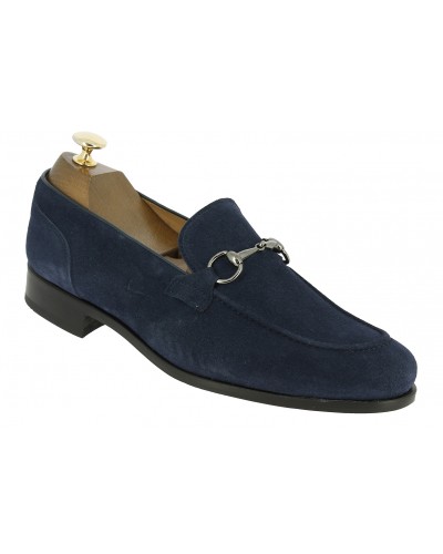 Moccasin shoe Center 51 Classico Sphynx blue navy suede