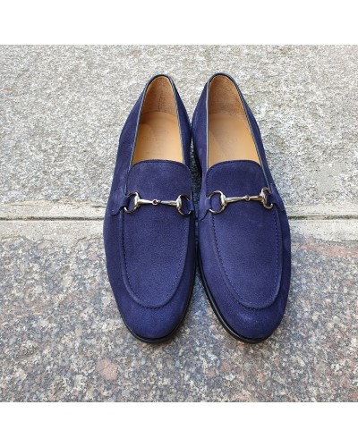 Moccasin shoe Center 51 Classico Sphynx blue navy suede