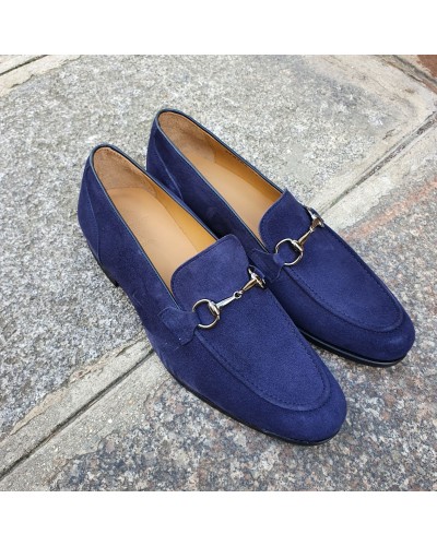 Moccasin shoe Center 51 Classico Sphynx blue navy suede