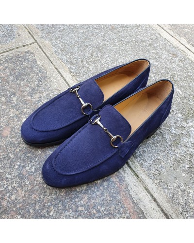 Moccasin shoe Center 51 Classico Sphynx blue navy suede