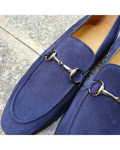 Moccasin shoe Center 51 Classico Sphynx blue navy suede