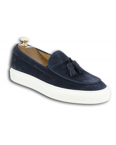 Sneakers mocassin à pompons Center 51 Coolest daim marine