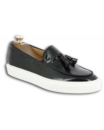 Moccasin with Pompons Sneakers Center 51 Coolest black leather