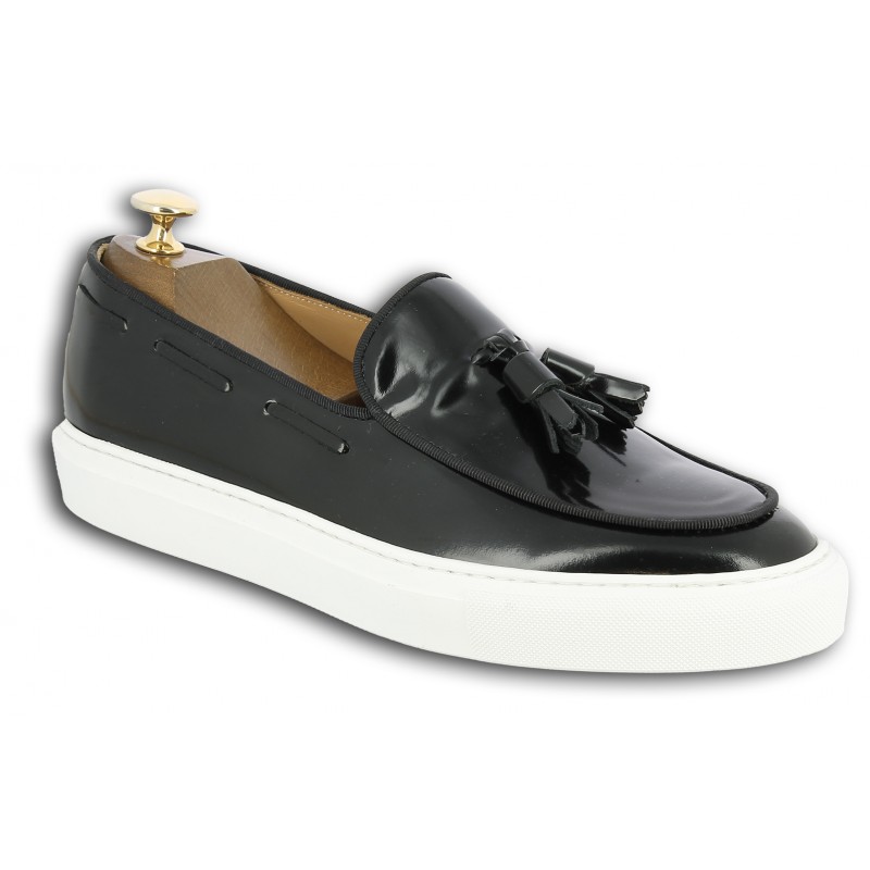 Moccasin with Pompons Sneakers Center 51 Coolest black leather