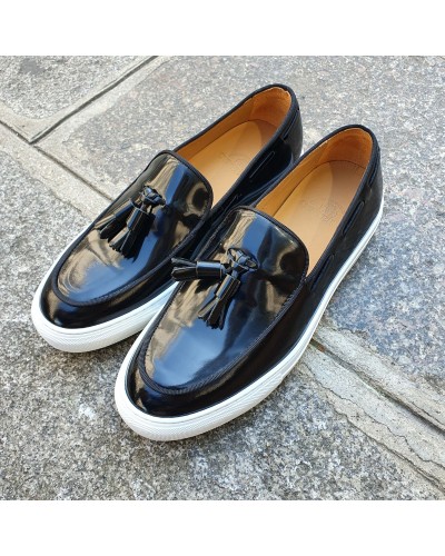 Moccasin with Pompons Sneakers Center 51 Coolest black leather