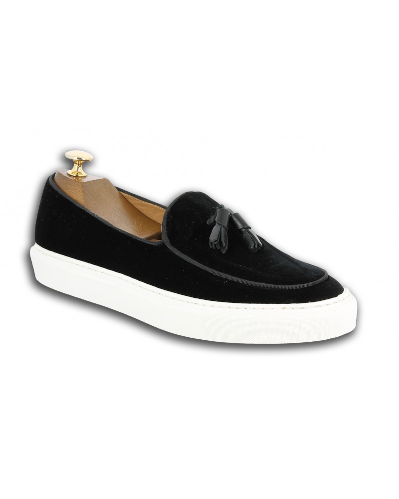 Moccasin with Pompons Sneakers Center 51 Coolest black velvet